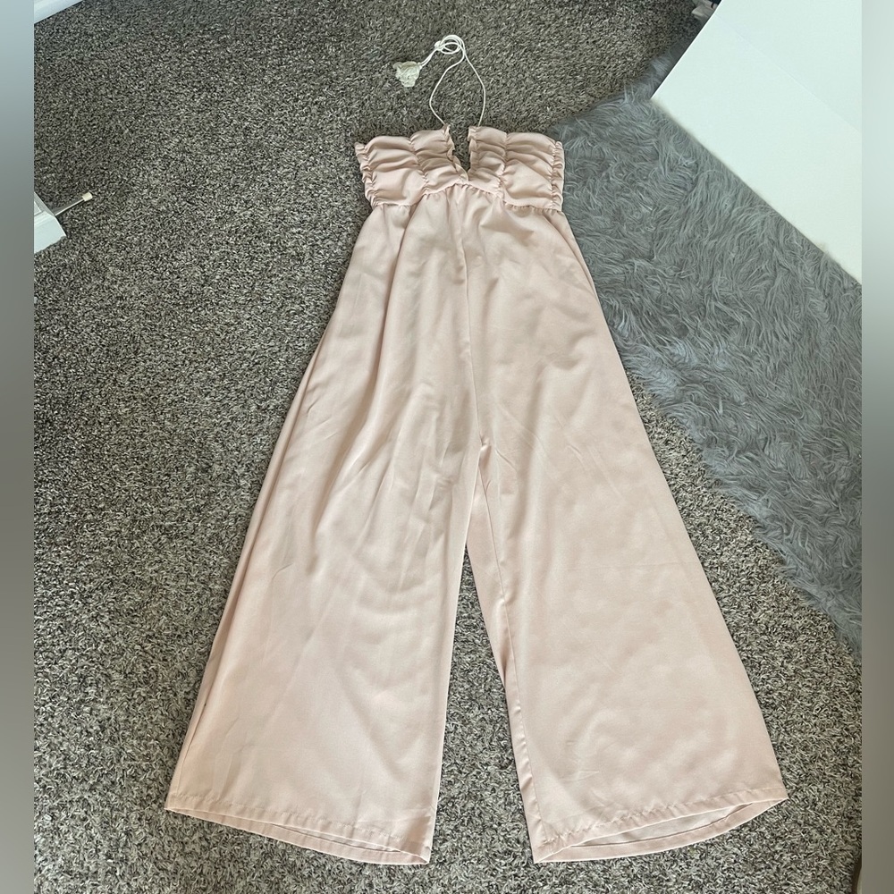 Chic Light Tan Blush Jumpsuit